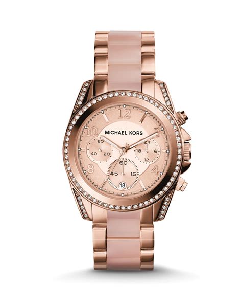 rose pink watch michael kors